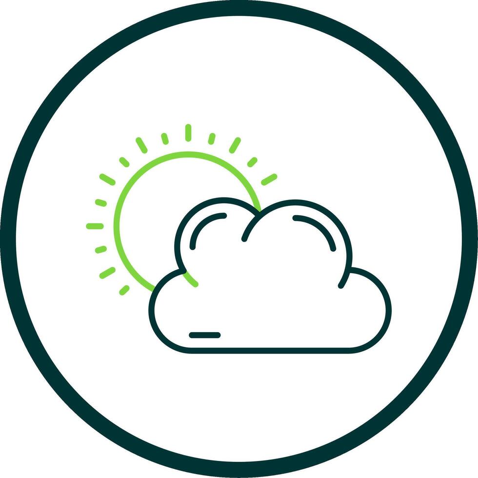 Weather Line Circle Icon vector