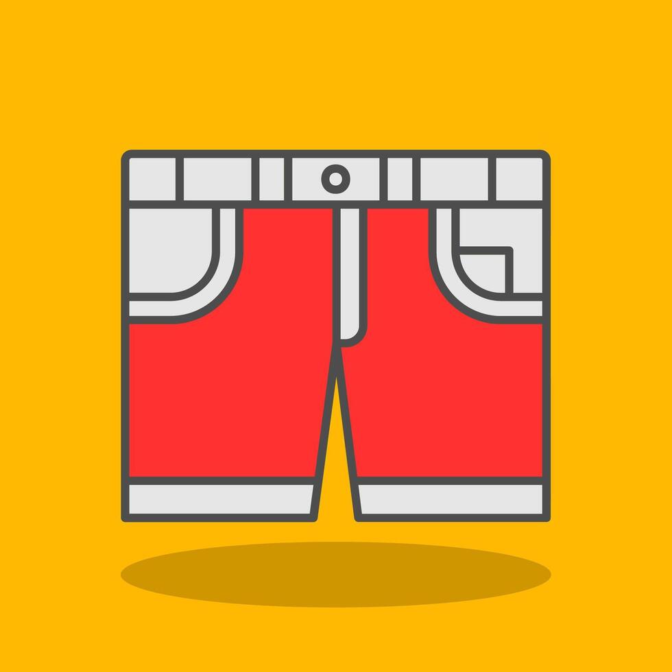 Shorts Filled Shadow Icon vector