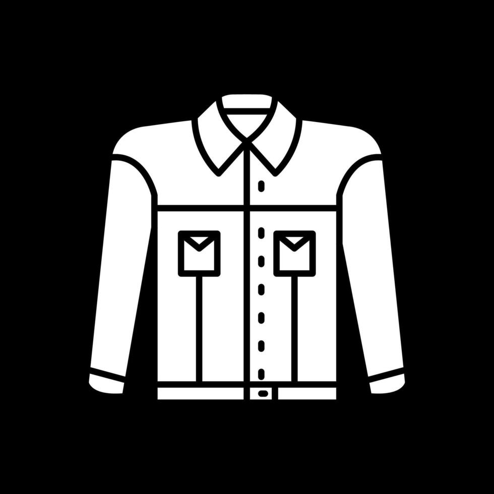 Jacket Glyph Inverted Icon vector