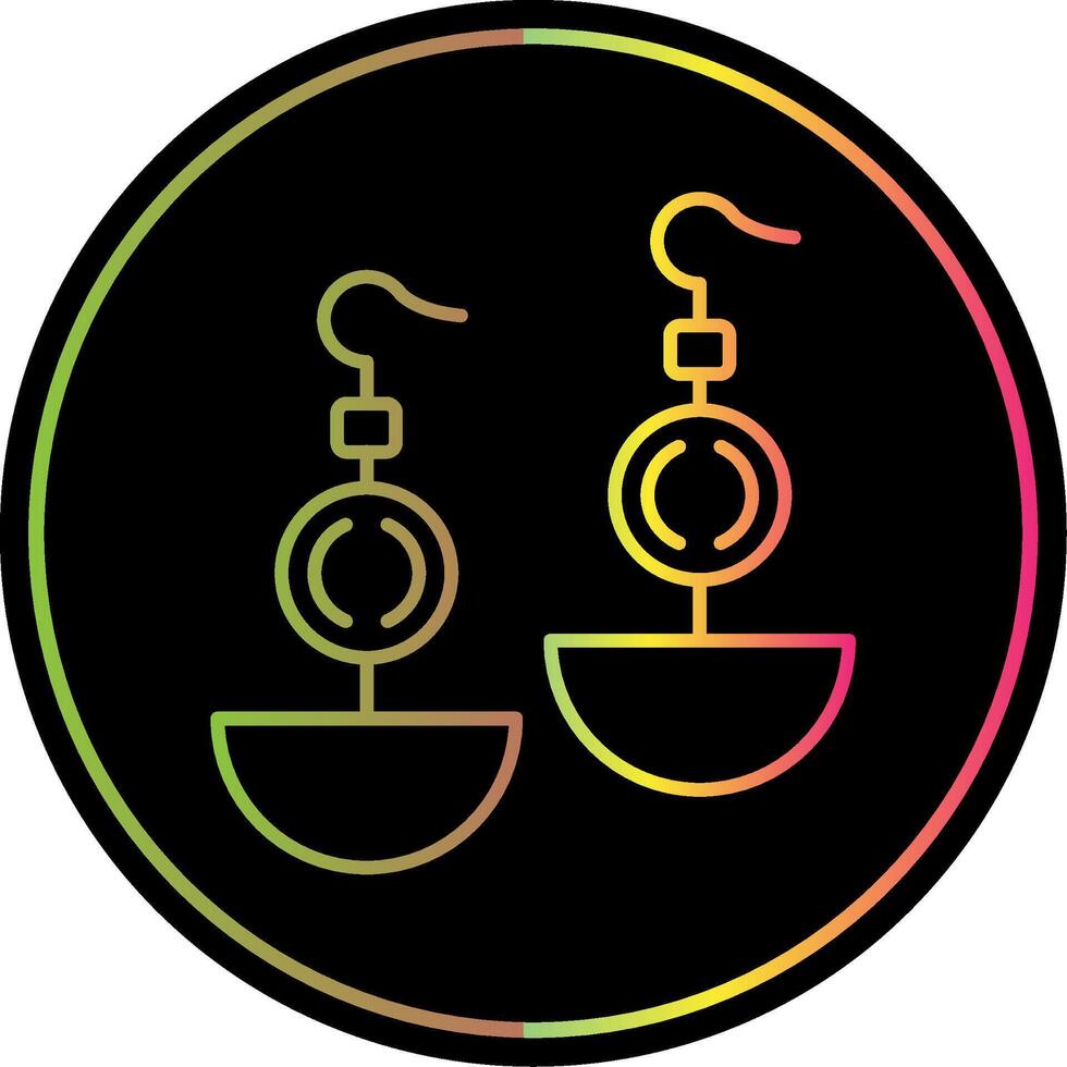 Earrnings Line Gradient Due Color Icon vector