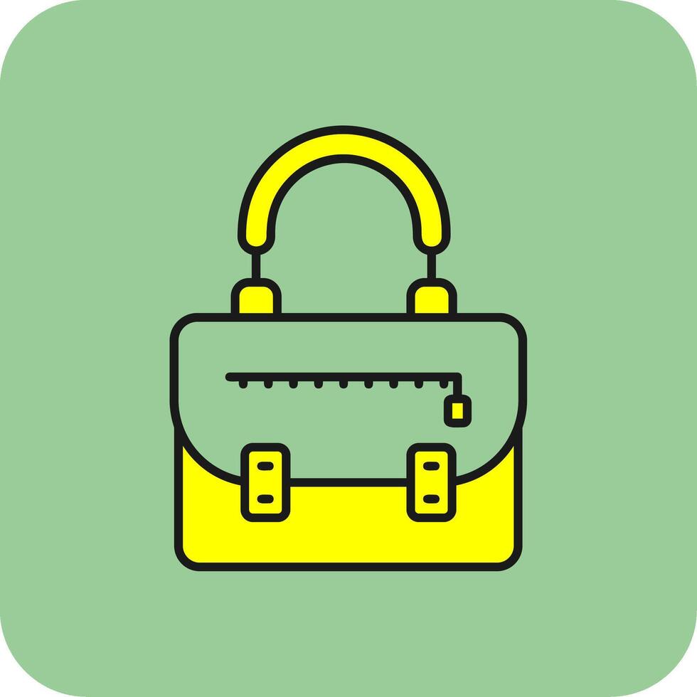 Handbag Filled Yellow Icon vector