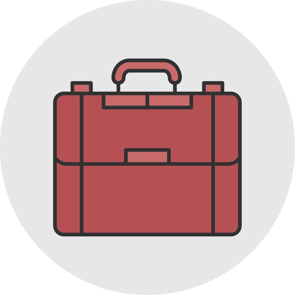 Briefcase Line Filled Light Circle Icon vector