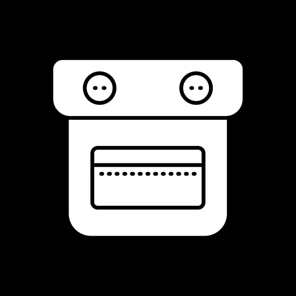 Pocket Glyph Inverted Icon vector