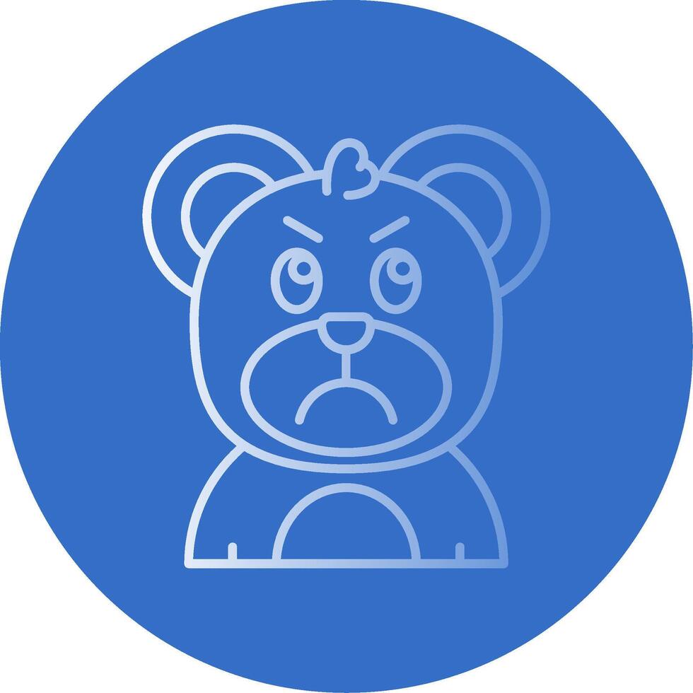 Angry Gradient Line Circle Icon vector