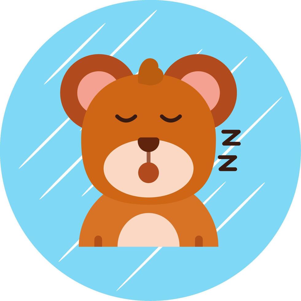 dormir plano azul circulo icono vector