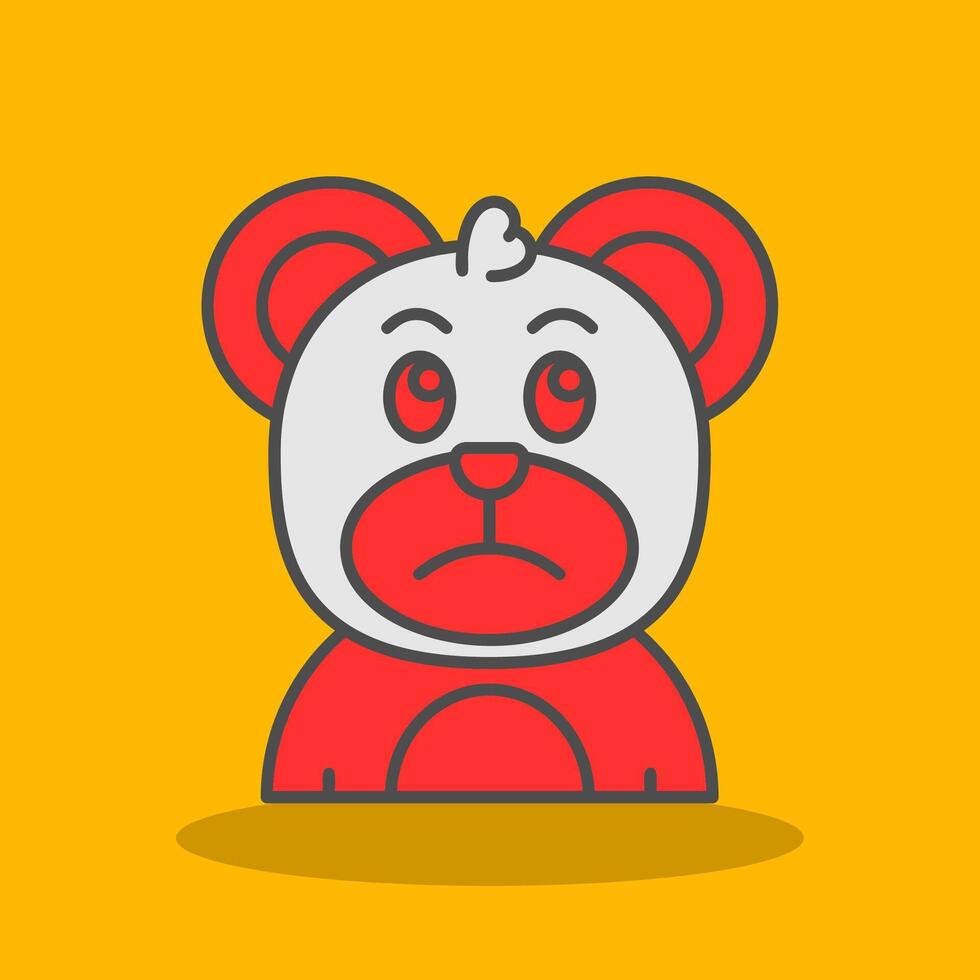 Sad Filled Shadow Icon vector