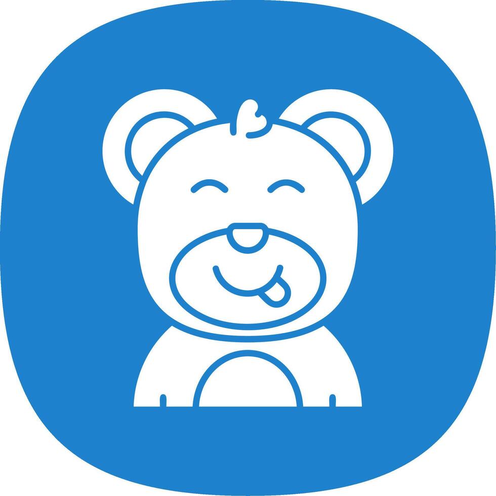 Tongue Glyph Curve Icon vector