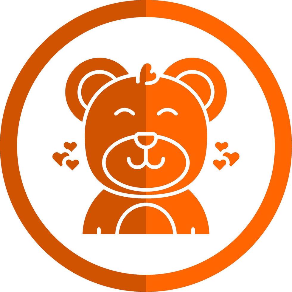 Love Glyph Orange Circle Icon vector