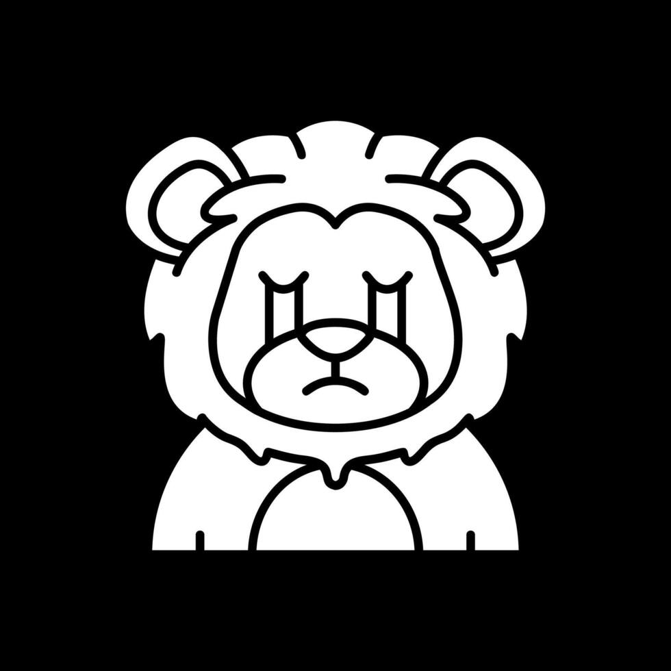 Cry Glyph Inverted Icon vector