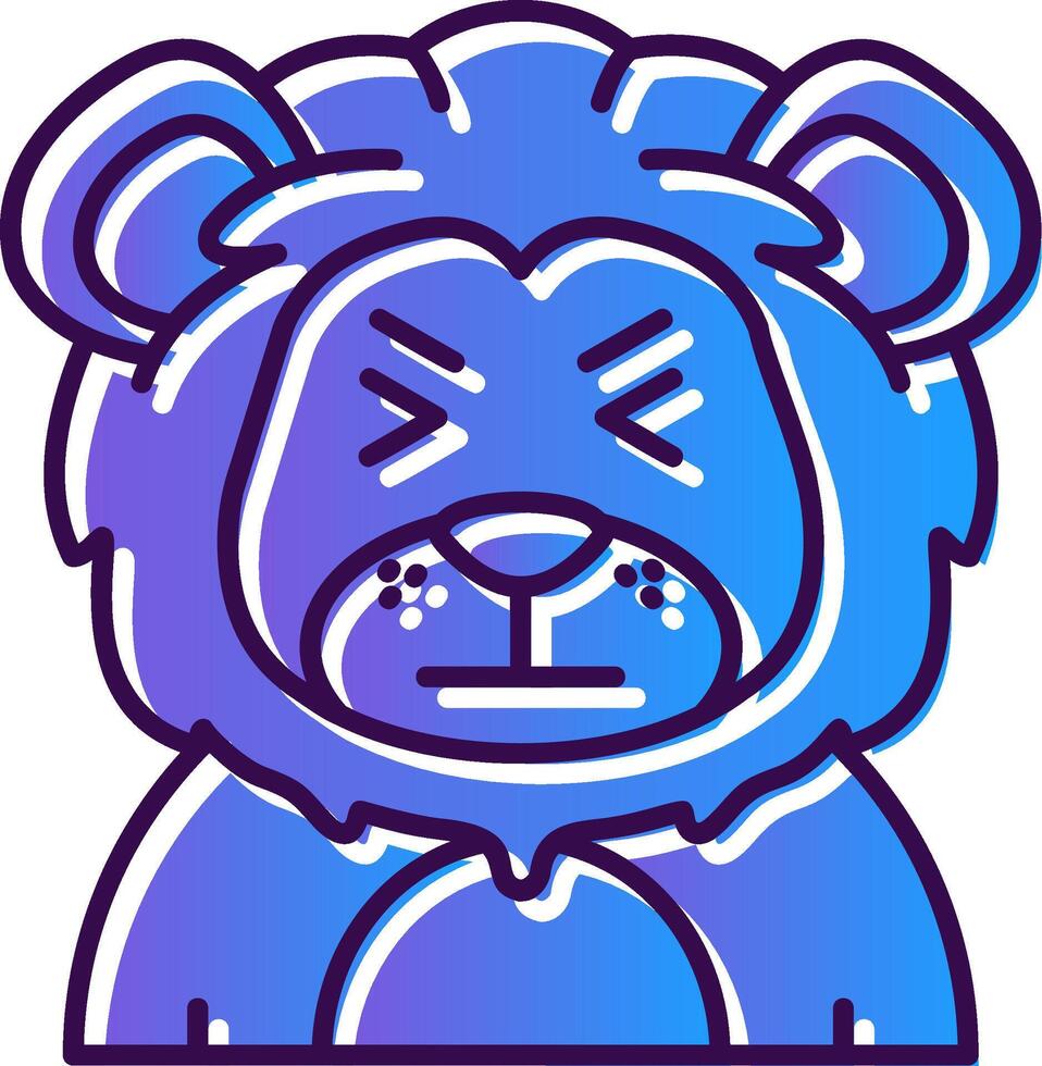 Angry Gradient Filled Icon vector