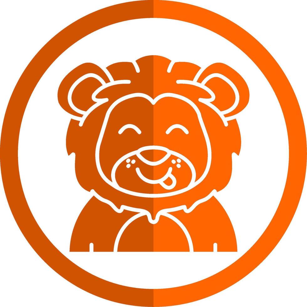 Tongue Glyph Orange Circle Icon vector