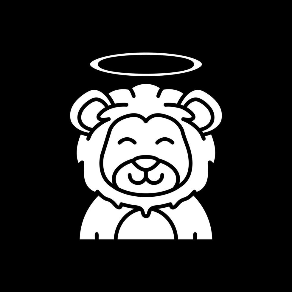 Angel Glyph Inverted Icon vector