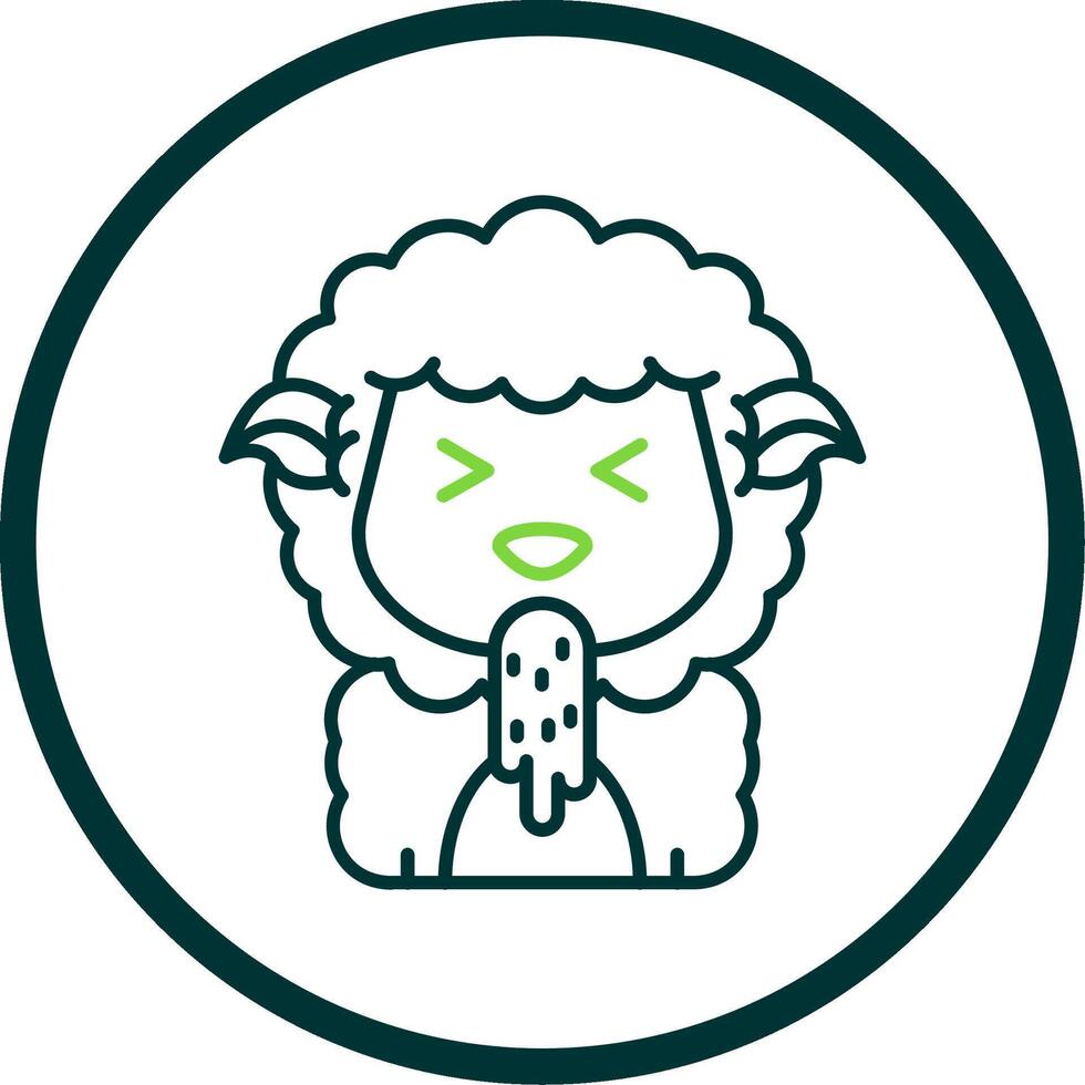 Vomit Line Circle Icon vector
