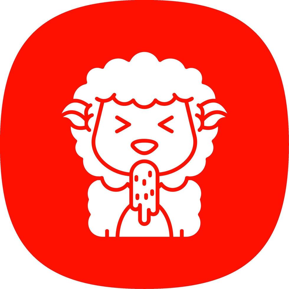 Vomit Glyph Curve Icon vector