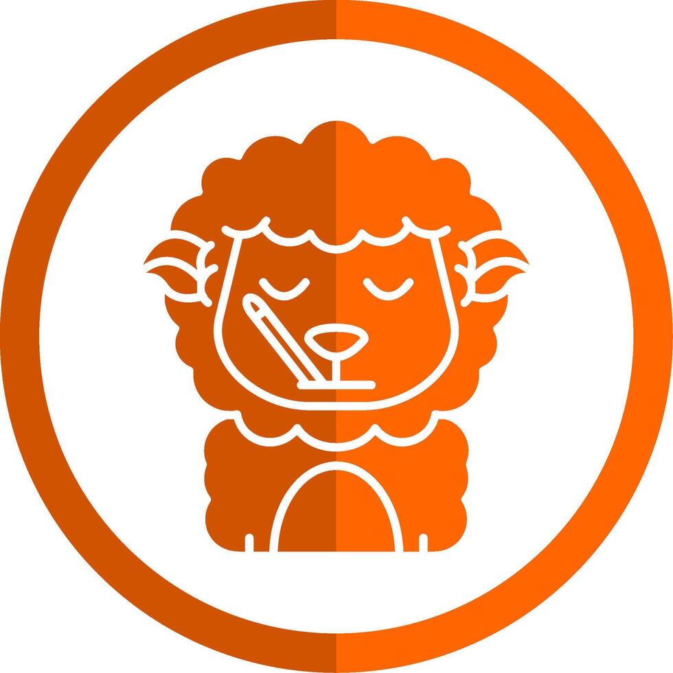 Sick Glyph Orange Circle Icon vector
