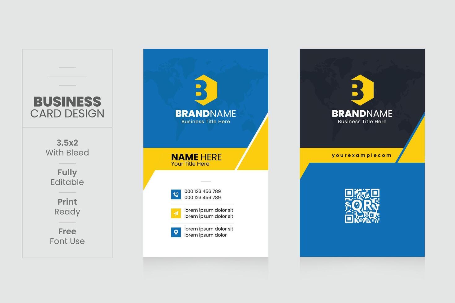 Vertical Creative Corporate Business Card Design Template vector