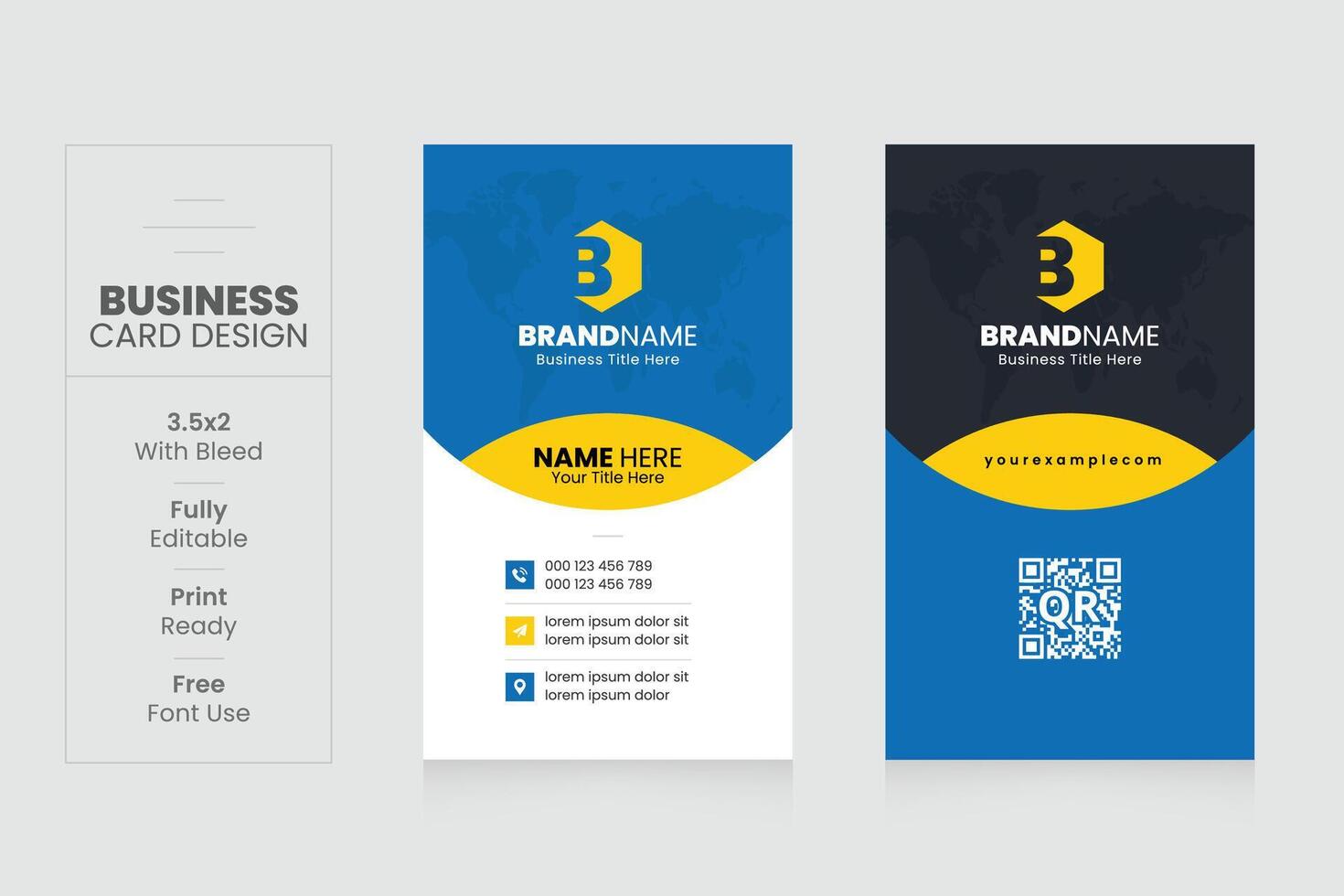 Vertical Creative Corporate Business Card Design Template vector
