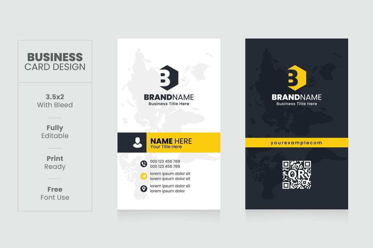 Vertical Creative Corporate Business Card Design Template vector