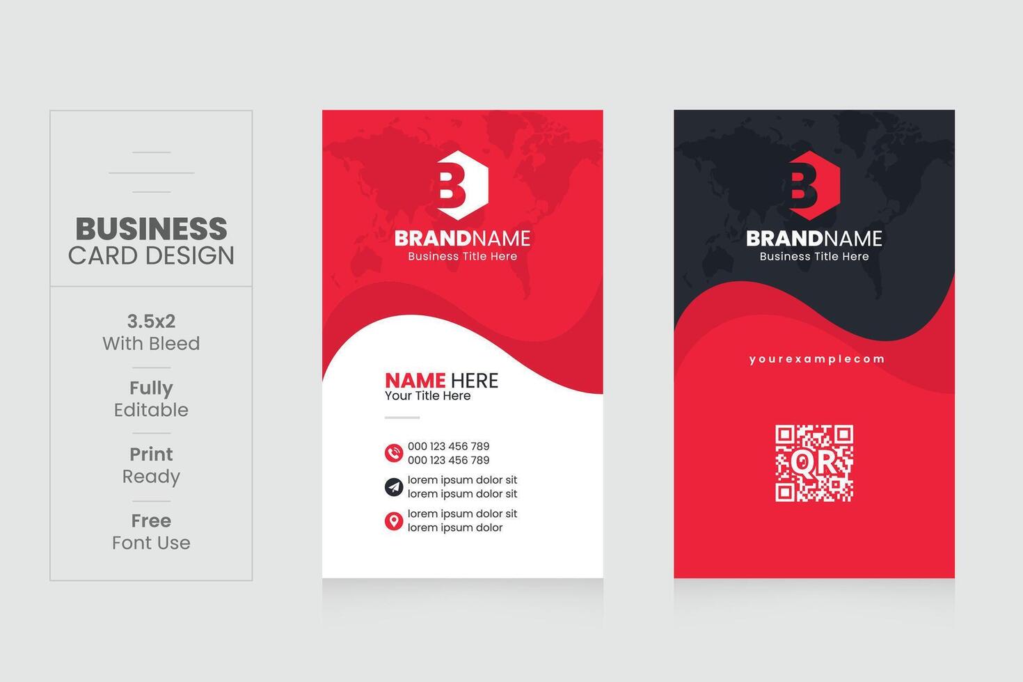 Vertical Creative Corporate Business Card Design Template vector