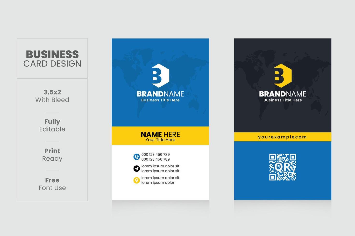 Vertical Creative Corporate Business Card Design Template vector