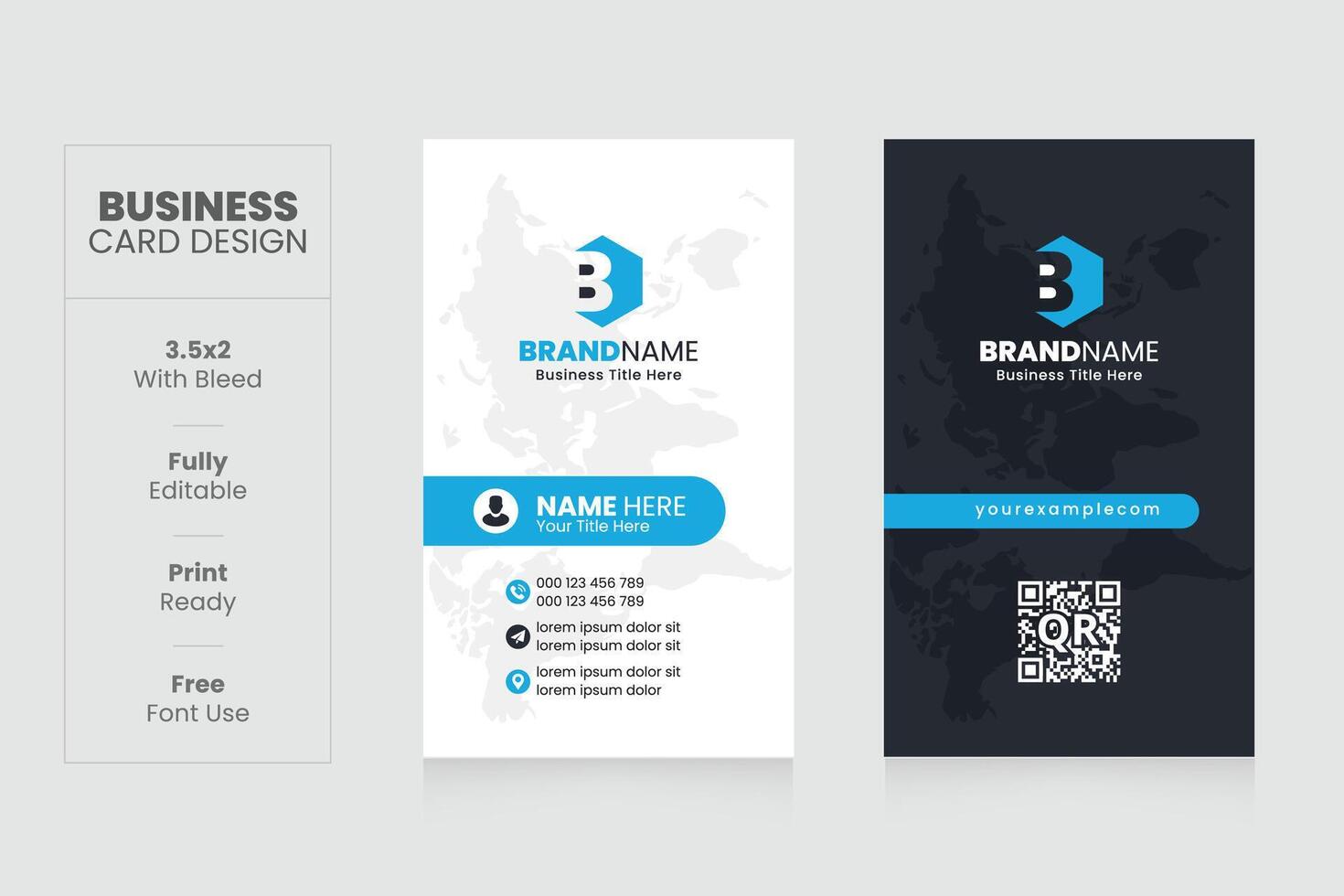 Vertical Creative Corporate Business Card Design Template vector