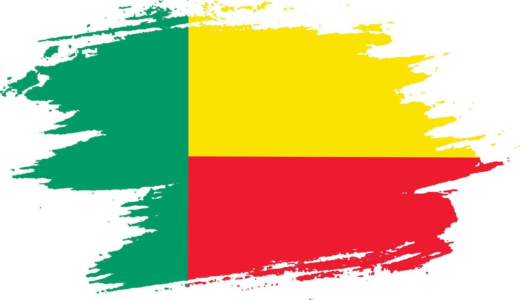 Benin flag, official colors and proportion correctly. National Benin flag. Vector illustration.