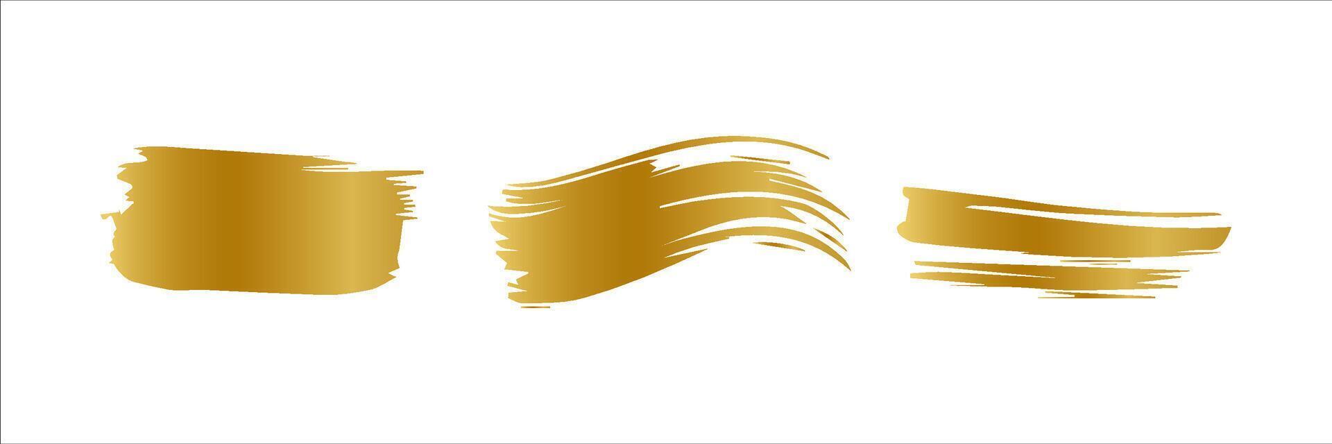 Vector gold paint smear stroke stain. Abstract gold glittering textured art illustration. Abstract gold glittering textured art illustration.
