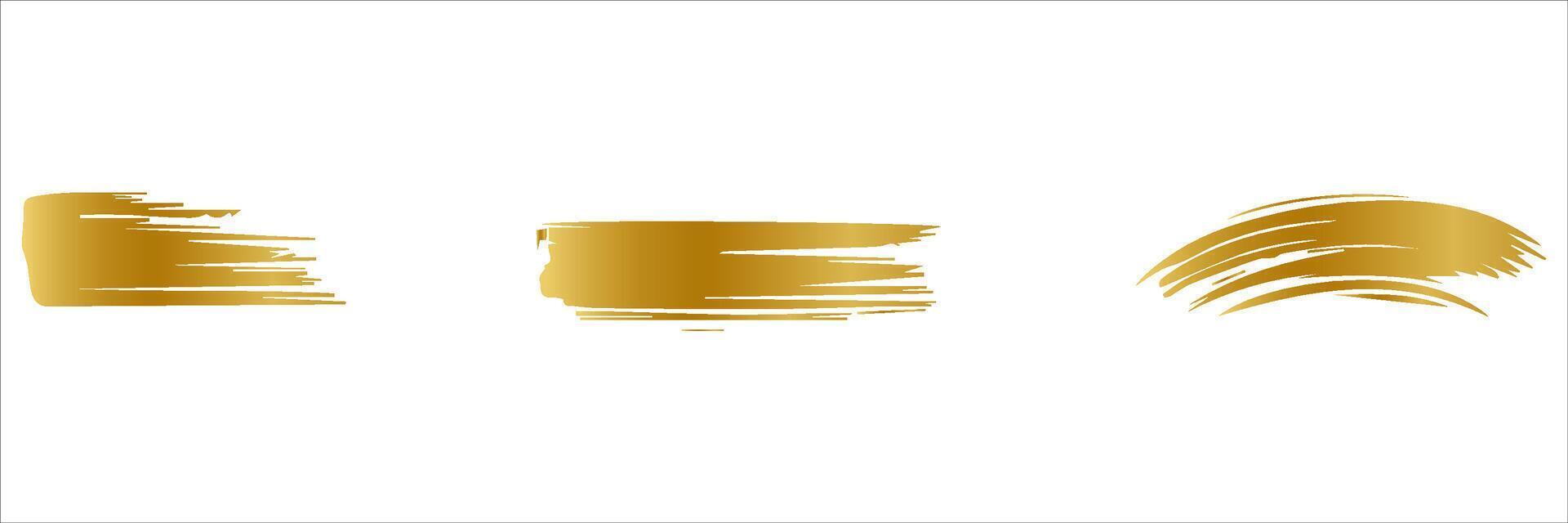 Vector gold paint smear stroke stain. Abstract gold glittering textured art illustration. Abstract gold glittering textured art illustration.