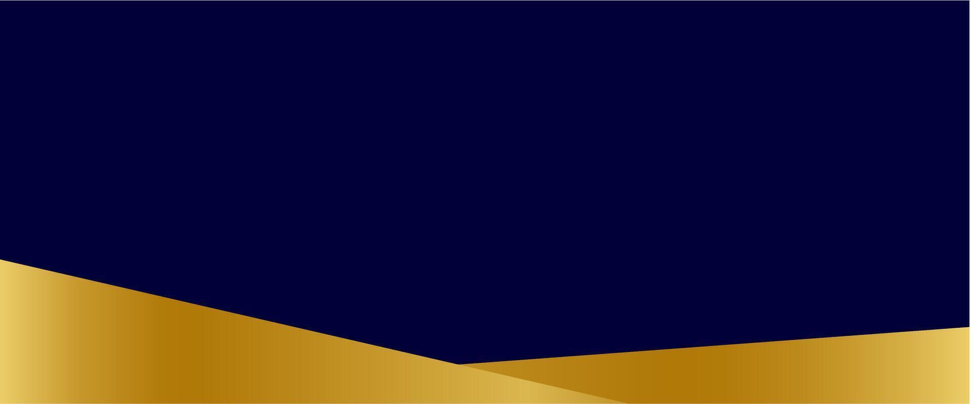 Abstract elegant dark blue background with golden shape vector