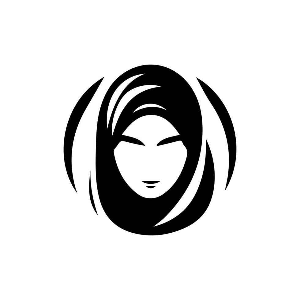 plantilla de logotipo de vector de belleza hijab de mujer