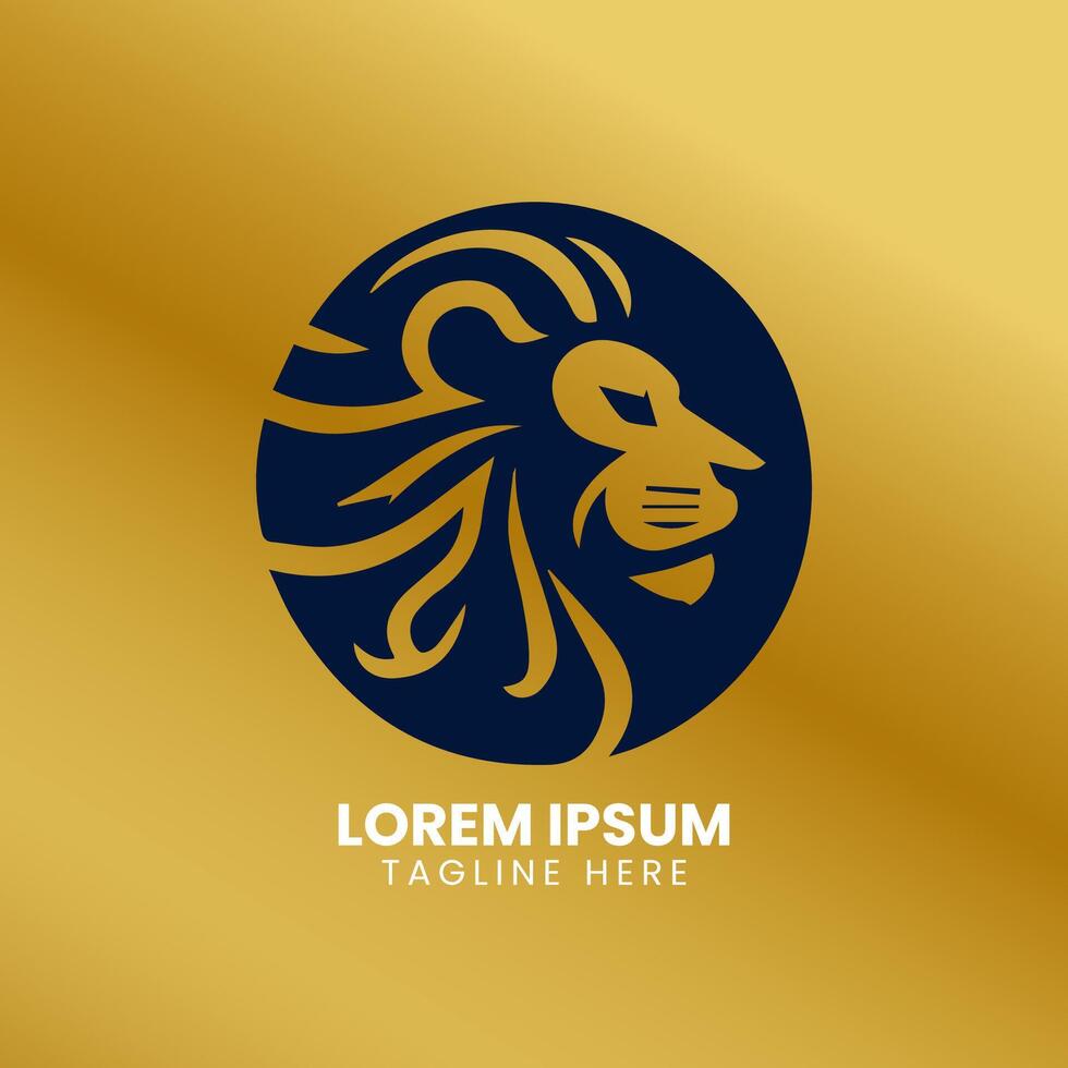 Lion Gold logo design vector template