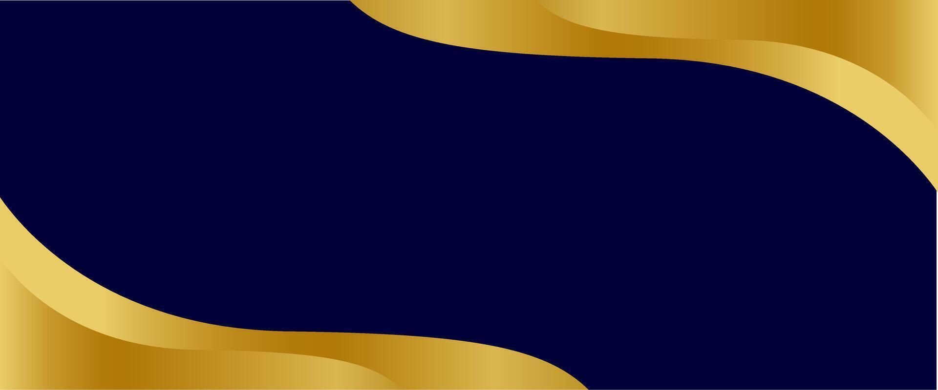 Abstract elegant dark blue background with golden shape vector