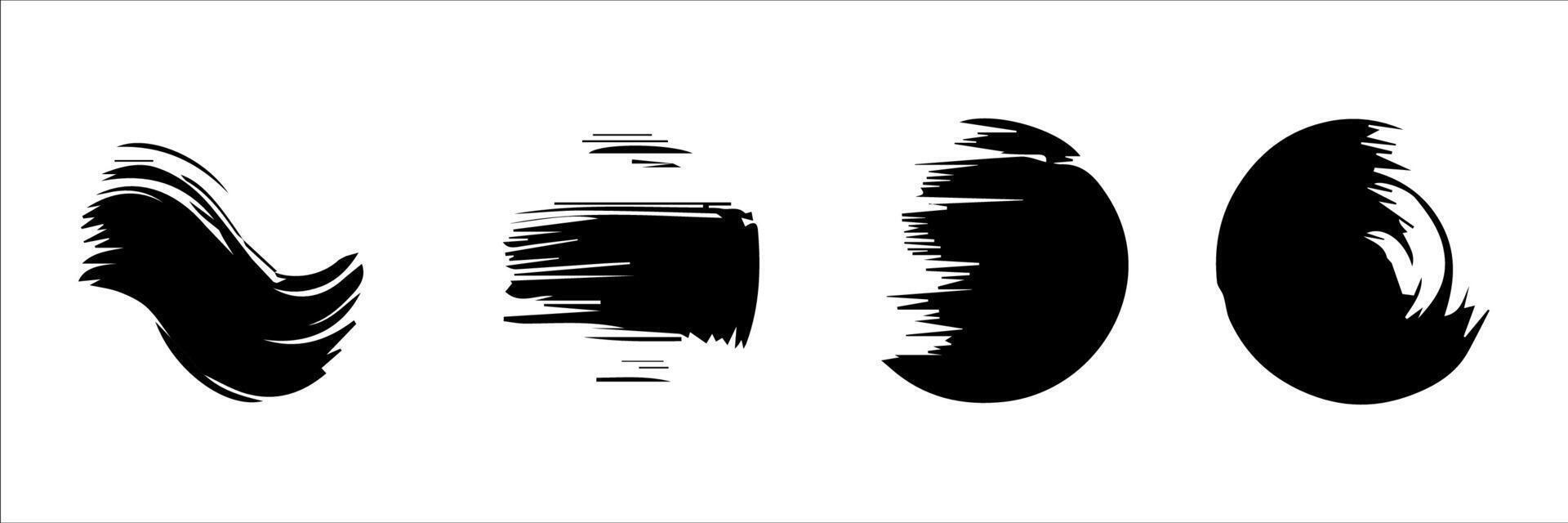 Vector set of grunge circle brush