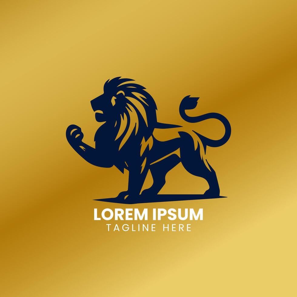 león oro logo diseño vector modelo