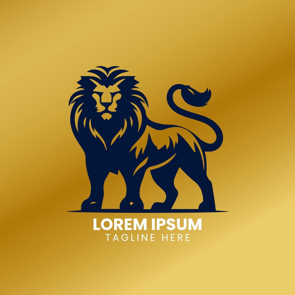 Lion Gold logo design vector template