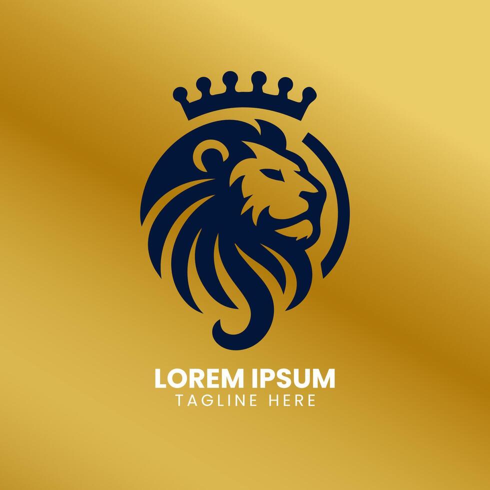 Lion Gold logo design vector template