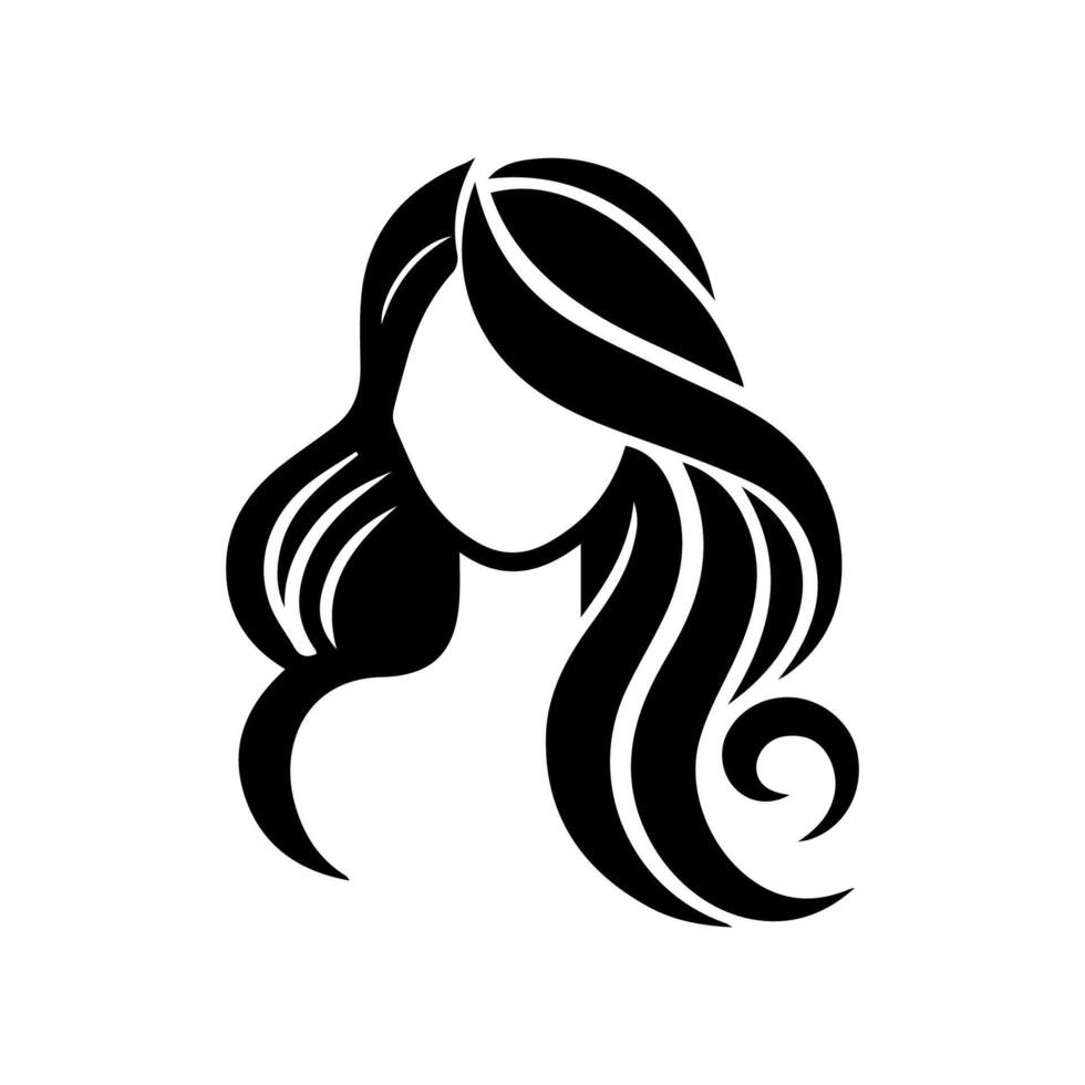Woman head silhouette, face profile, vignette. Hand drawn vector illustration, isolated on white background. Design for invitation, greeting card, vintage style.