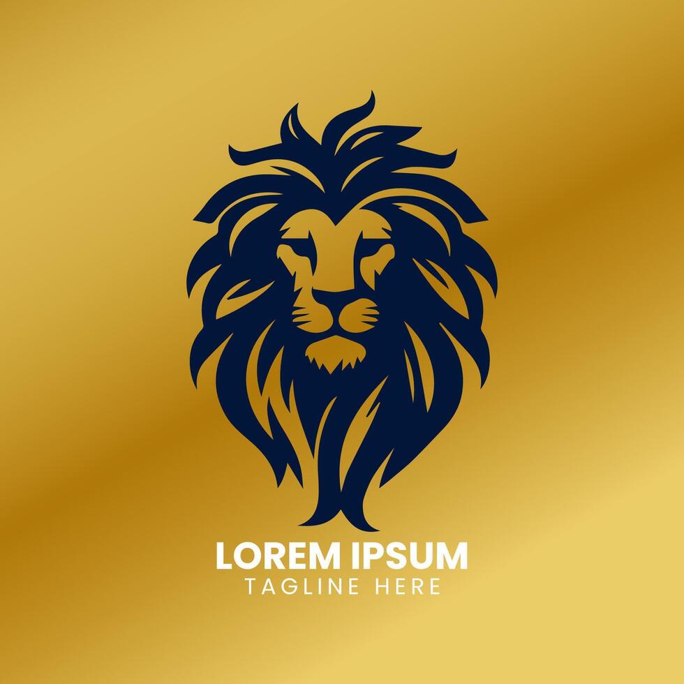 león oro logo diseño vector modelo