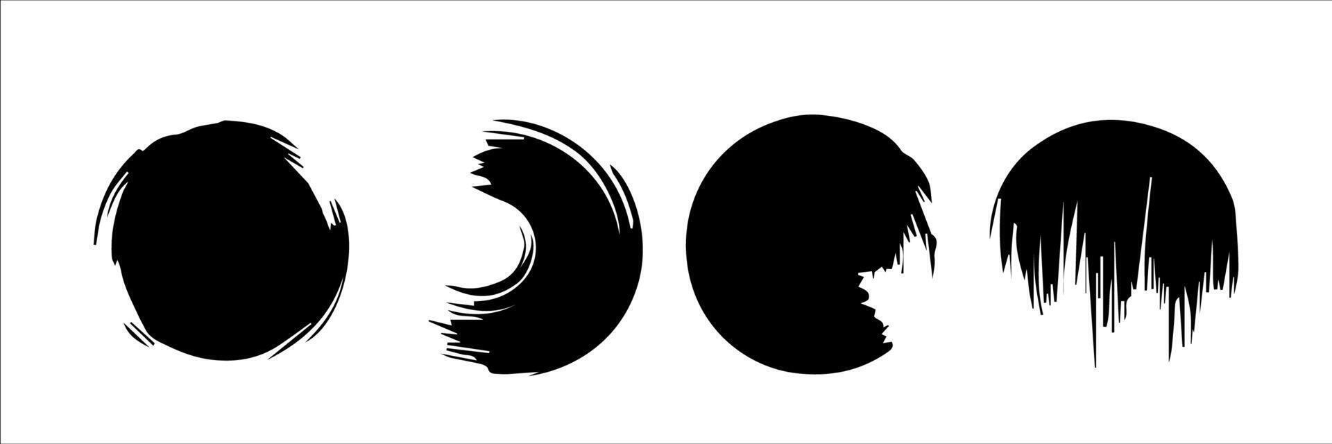 Vector set of grunge circle brush
