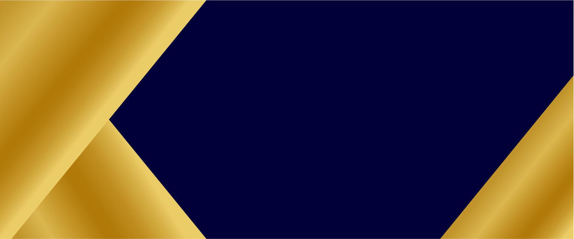 Abstract elegant dark blue background with golden shape vector