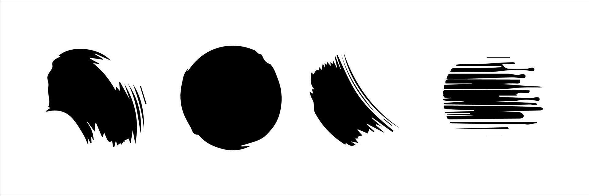 Vector set of grunge circle brush