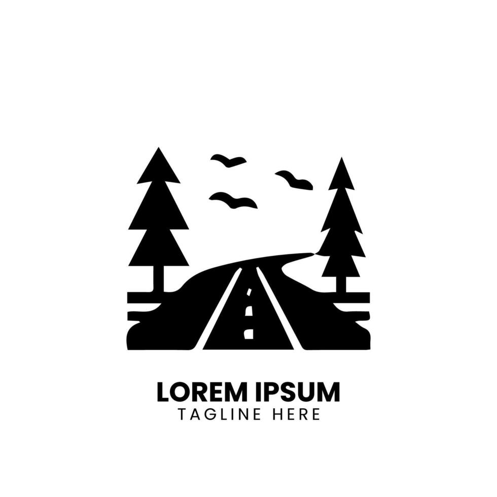 road construction logo road maintenance creative sign concept. Paving design template vector icon idea with highway. Transportation and traffic theme.