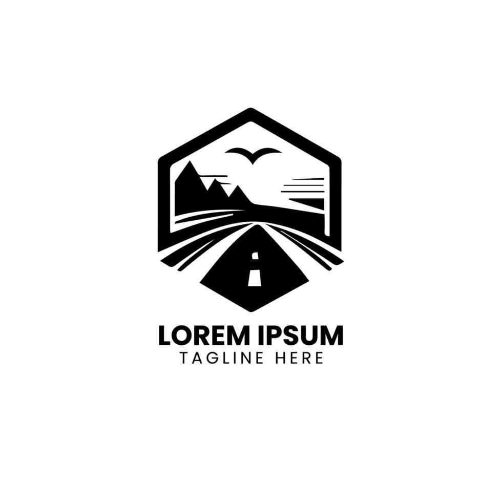 road construction logo road maintenance creative sign concept. Paving design template vector icon idea with highway. Transportation and traffic theme.