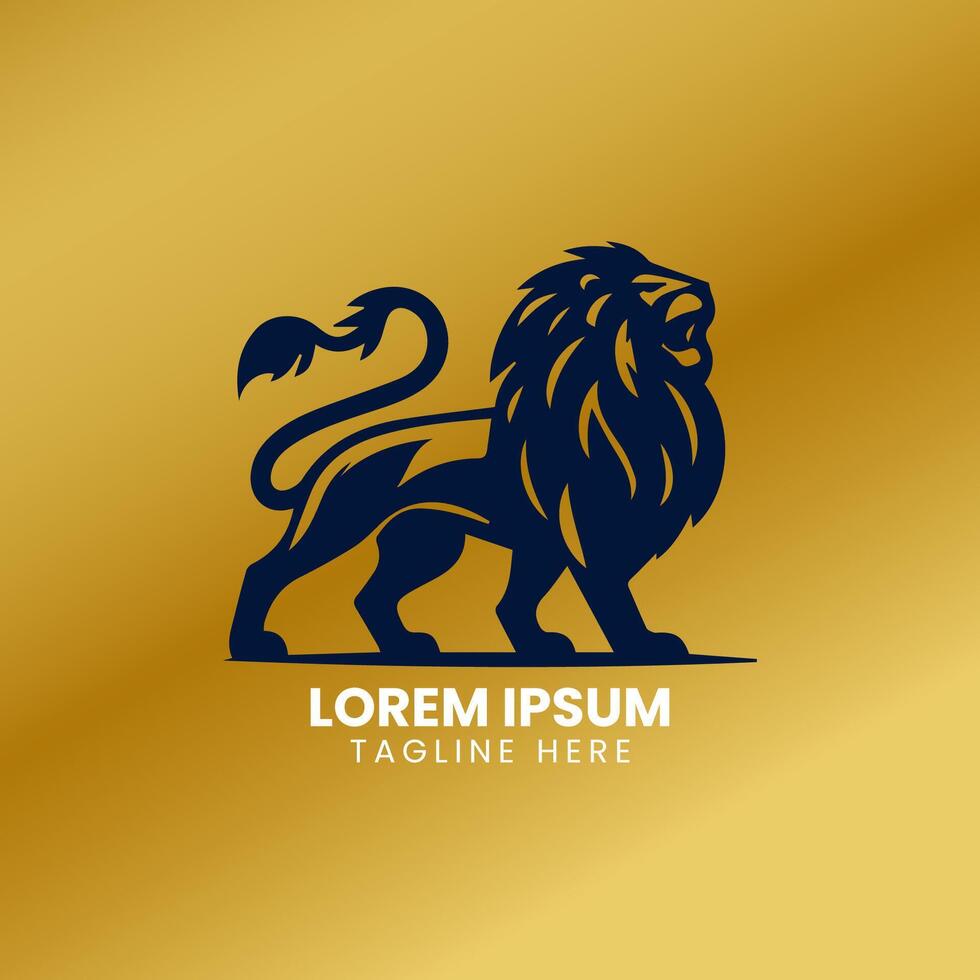 león oro logo diseño vector modelo