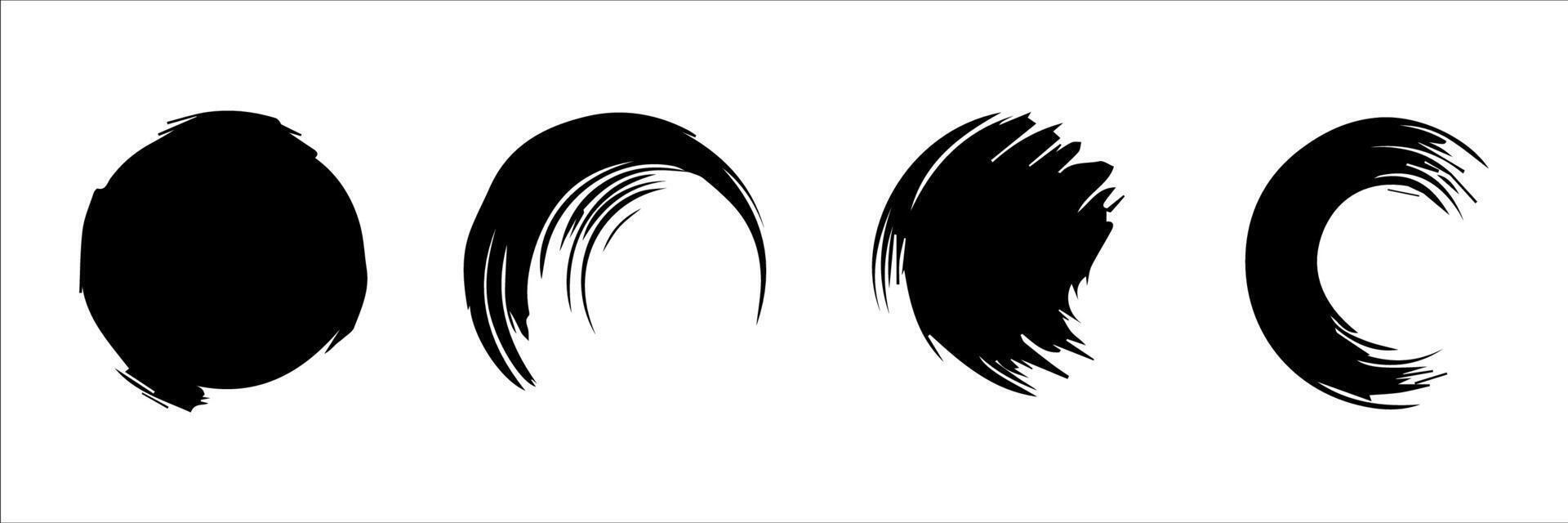 Vector set of grunge circle brush