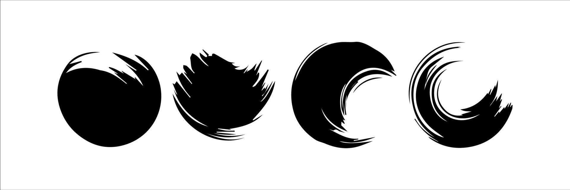 Vector set of grunge circle brush