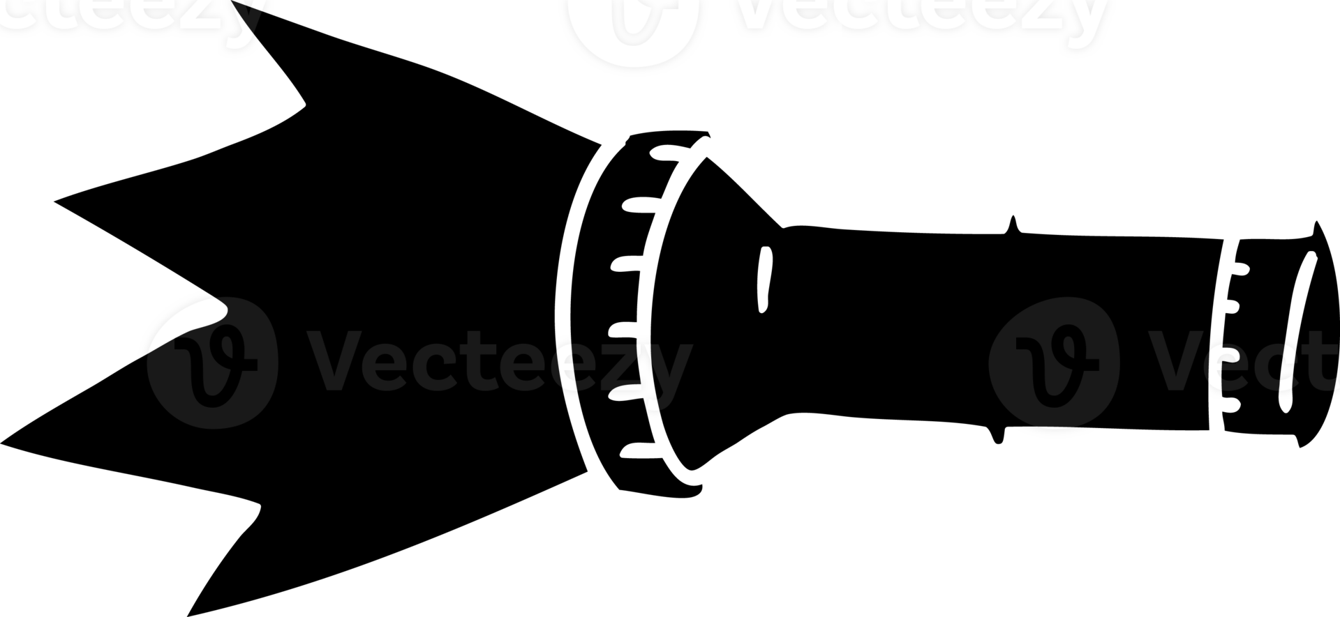 line drawing cartoon electric torch solid black icon png