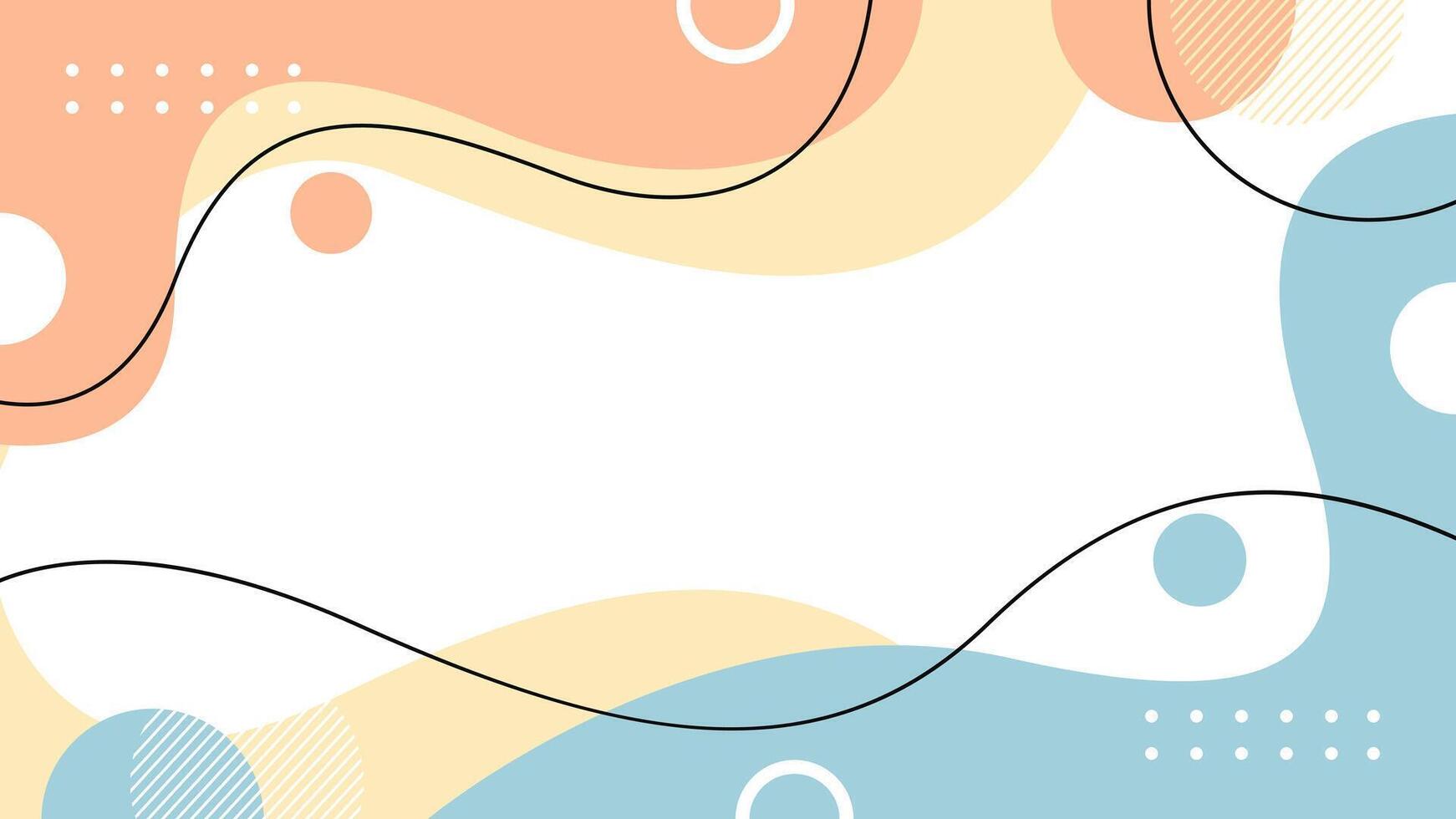 Abstract Vector Background in pastel colors. Wallpaper illustration with waving shapes and lines.