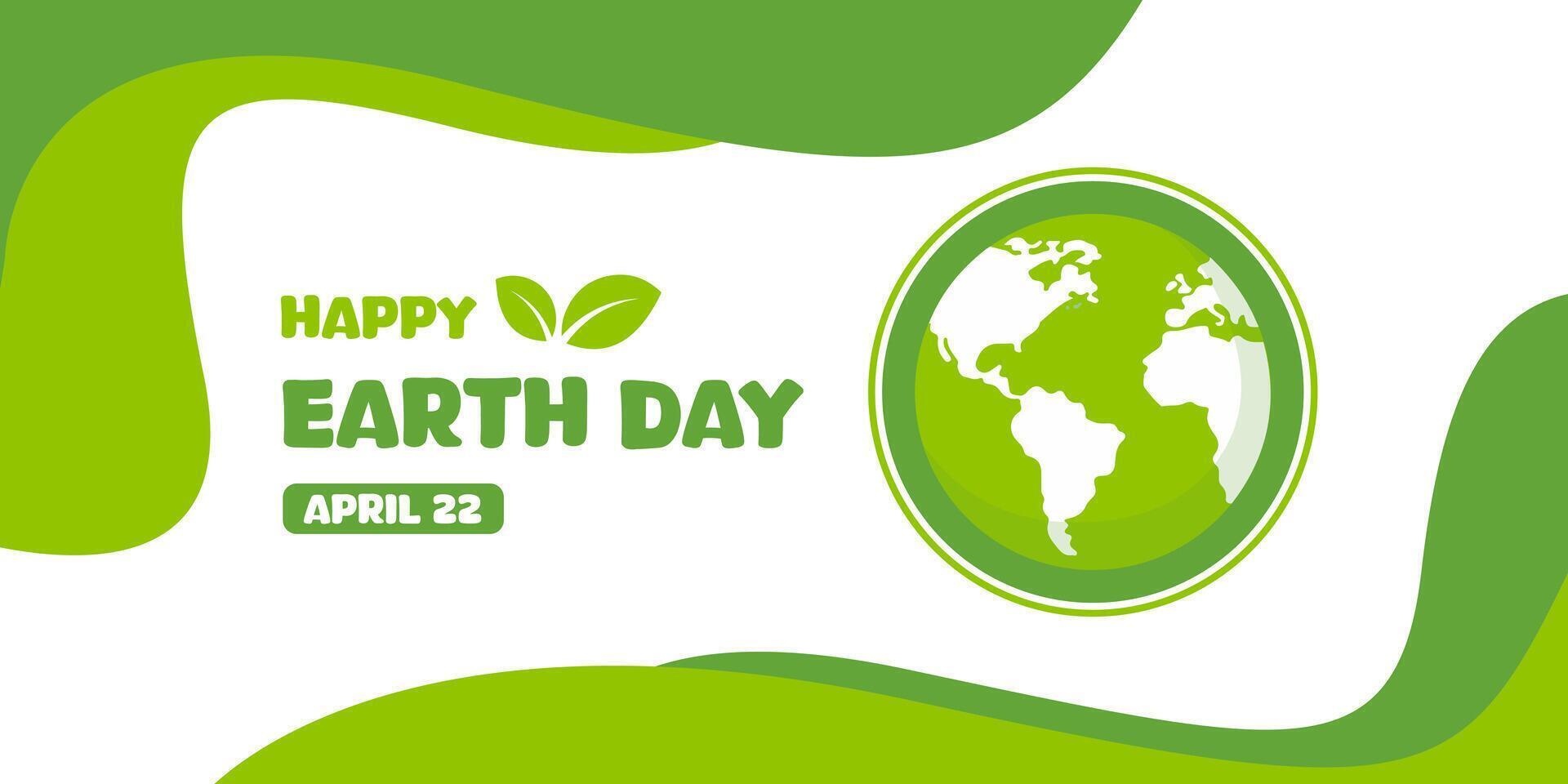Earth Day design template. Abstract green background with wavy organic shapes. Vector Illustrations