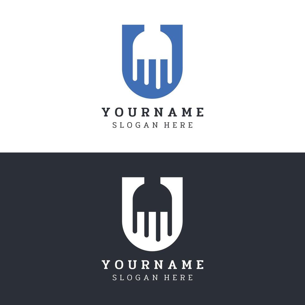 Vector Graphic Design, Letter U Logo, Jellyfish Logo Design